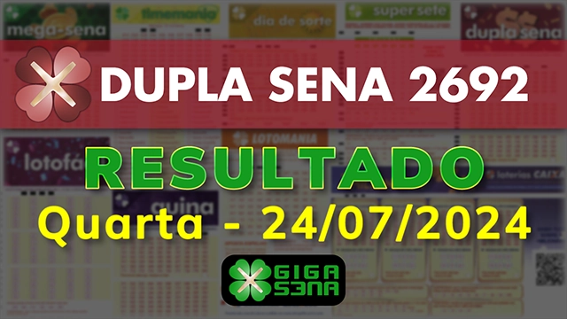 Resultado da Dupla Sena 2692