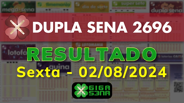 Resultado da Dupla Sena 2696