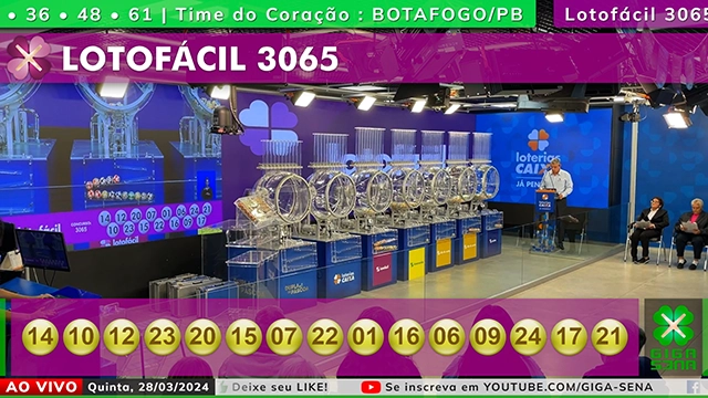 Resultado da Lotofácil 3065