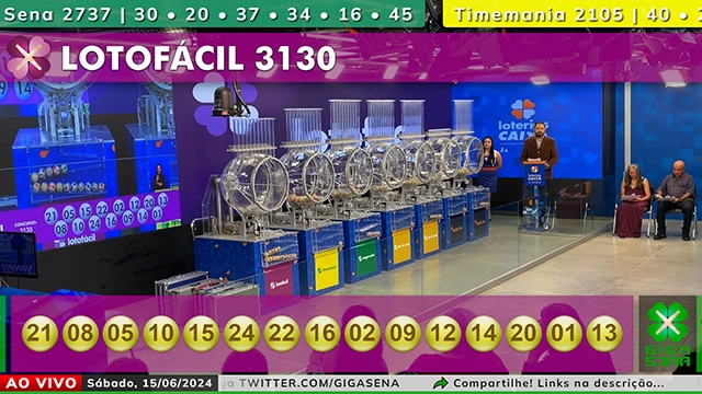 Resultado da Lotofácil 3130