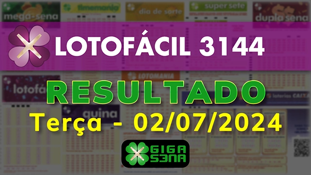 Resultado da Lotofácil 3144