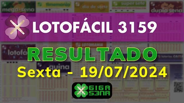 Resultado da Lotofácil 3159