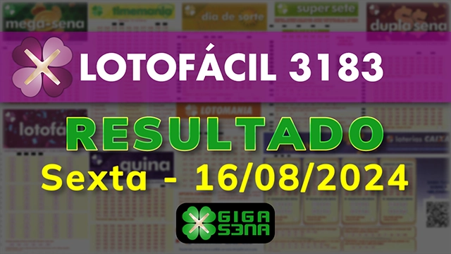 Lotofácil: resultado do concurso 3183, Loterias