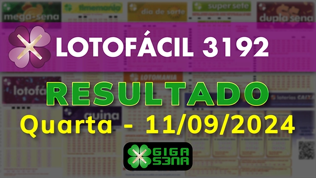 Resultado da Lotofácil 3192