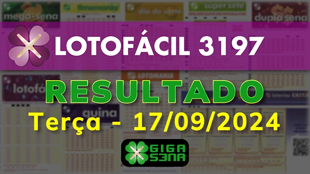 Resultado da Lotofácil 3197