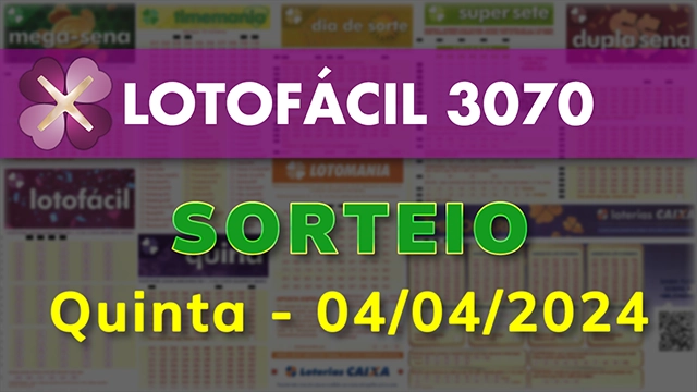 Sorteio da Lotofácil 3070