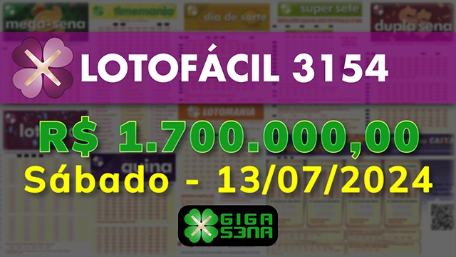 Sorteio da Lotofácil 3154