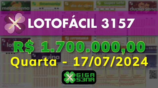 Sorteio da Lotofácil 3157