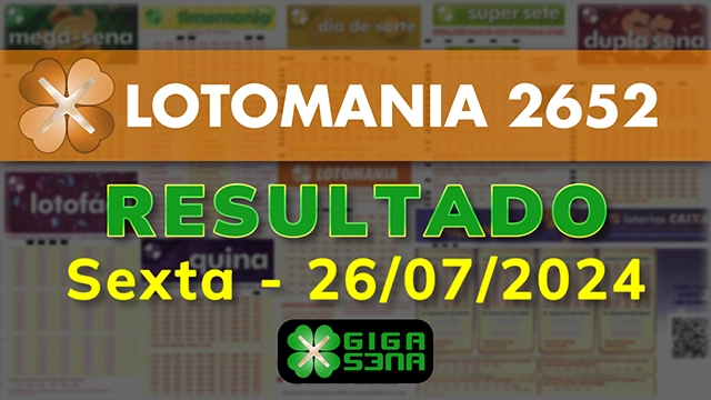 Resultado da Lotomania 2652