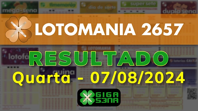 Resultado da Lotomania 2657