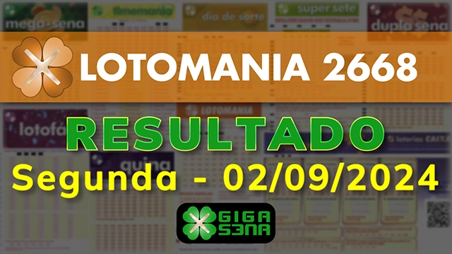 Resultado da Lotomania 2668