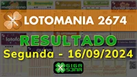 Resultado da Lotomania 2674