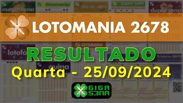 Resultado da Lotomania 2678