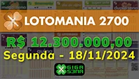 Sorteio da Lotomania 2700