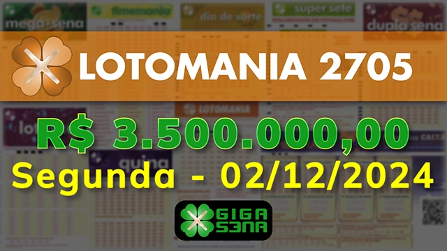 Sorteio da Lotomania 2705