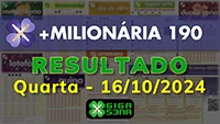 Resultado da +Milionária 190