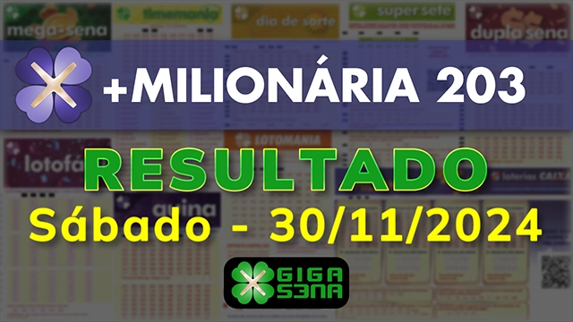 Resultado da +Milionária 203