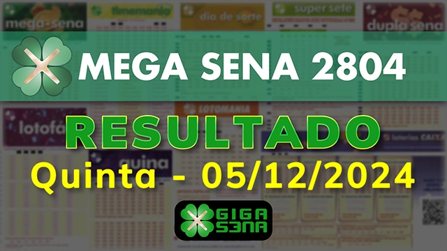 Resultado da Mega Sena 2804