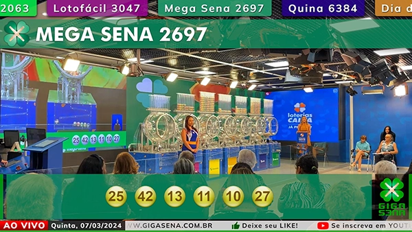 Sorteio da Mega Sena 2697 - Foto: Reprodução / Caixa