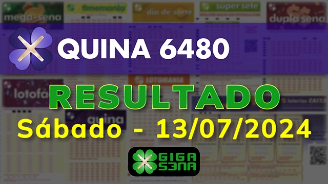 Resultado da Quina 6480