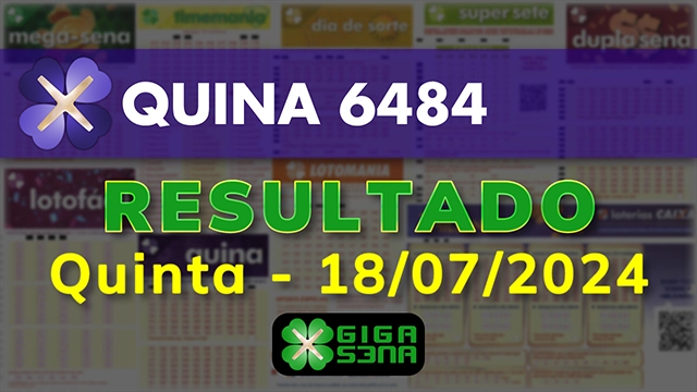 Resultado da Quina, concurso 6484, Loterias