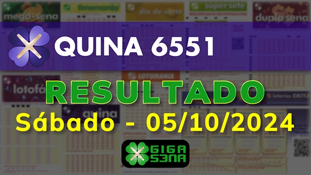 Resultado da Quina 6551