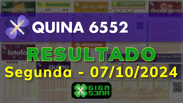 Resultado da Quina 6552