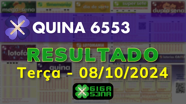 Resultado da Quina 6553