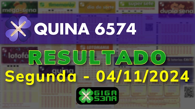 Resultado da Quina 6574