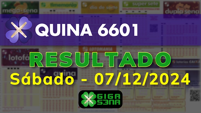 Resultado da Quina 6601