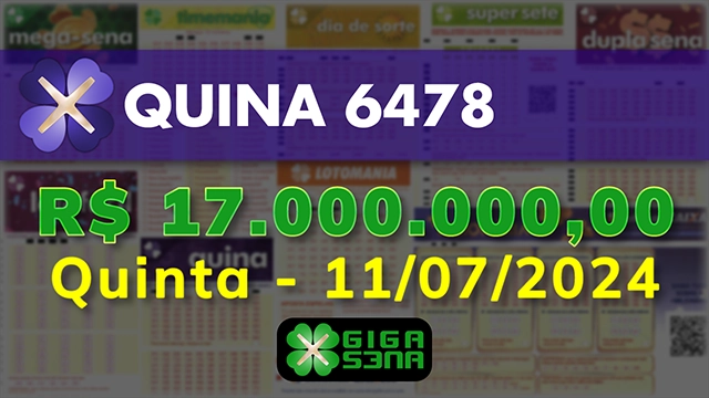 Sorteio da Quina 6478