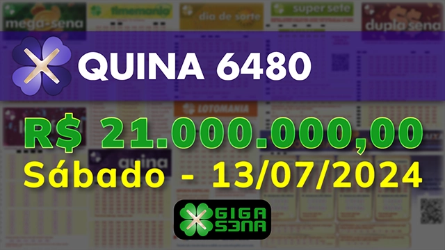 Sorteio da Quina 6480