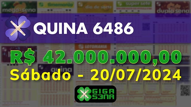 Sorteio da Quina 6486