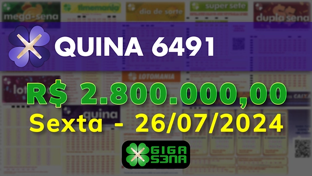 Sorteio da Quina 6491