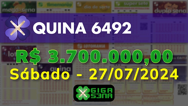 Sorteio da Quina 6492