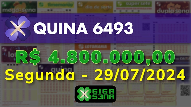 Sorteio da Quina 6493