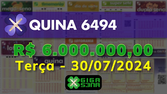 Sorteio da Quina 6494