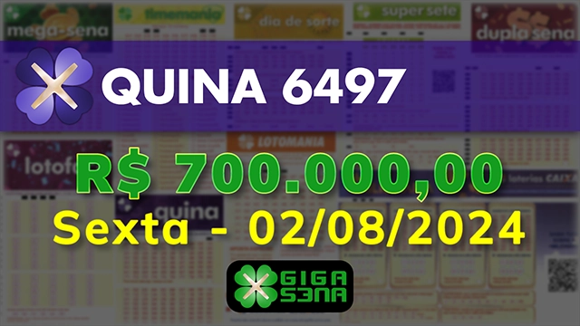 Sorteio da Quina 6497