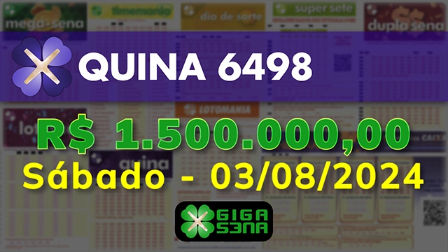 Sorteio da Quina 6498