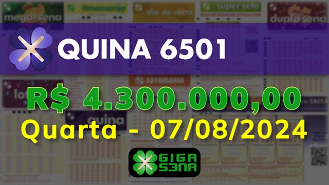 Sorteio da Quina 6501