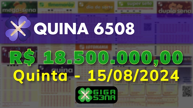 Sorteio da Quina 6508