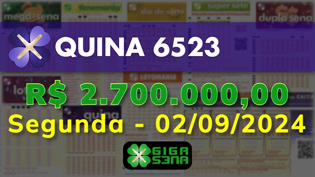 Sorteio da Quina 6523