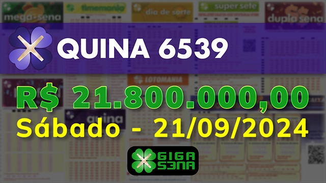 Sorteio da Quina 6539