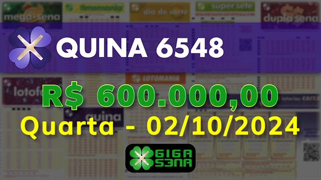 Sorteio da Quina 6548