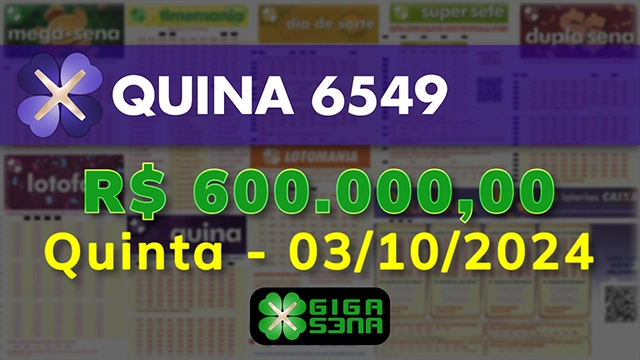 Sorteio da Quina 6549