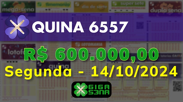 Sorteio da Quina 6557