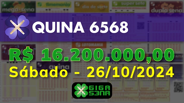 Sorteio da Quina 6568