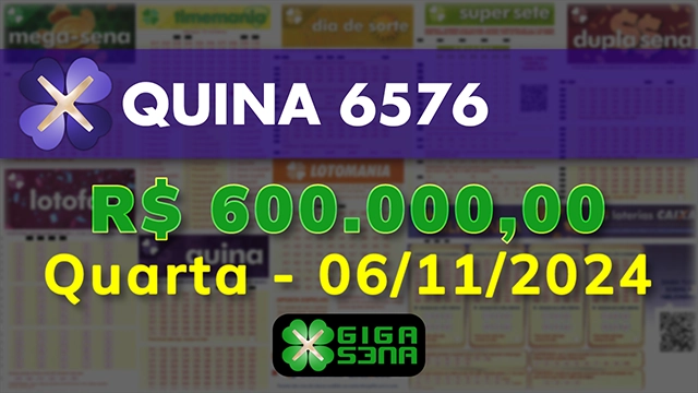 Sorteio da Quina 6576