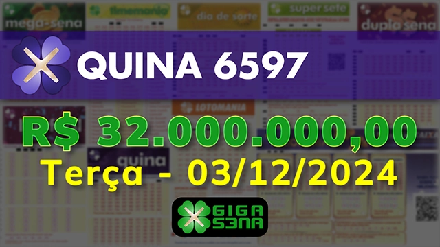 Sorteio da Quina 6597