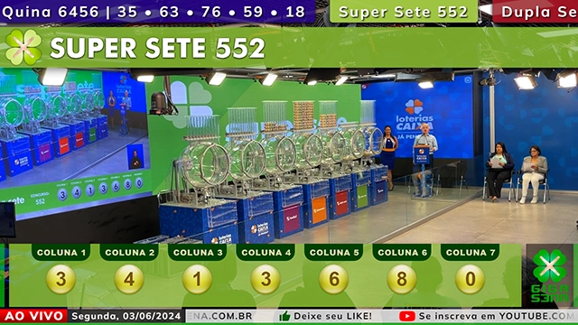 Resultado da Super Sete 552